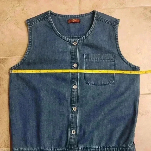 7 For All Mankind Denim Button Up Short Romper - Picture 4 of 13